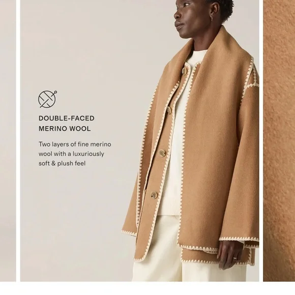 NWT Quince Double-Faced 100% Merino
Wool Scarf Coat - Large - Picture 9 of 10